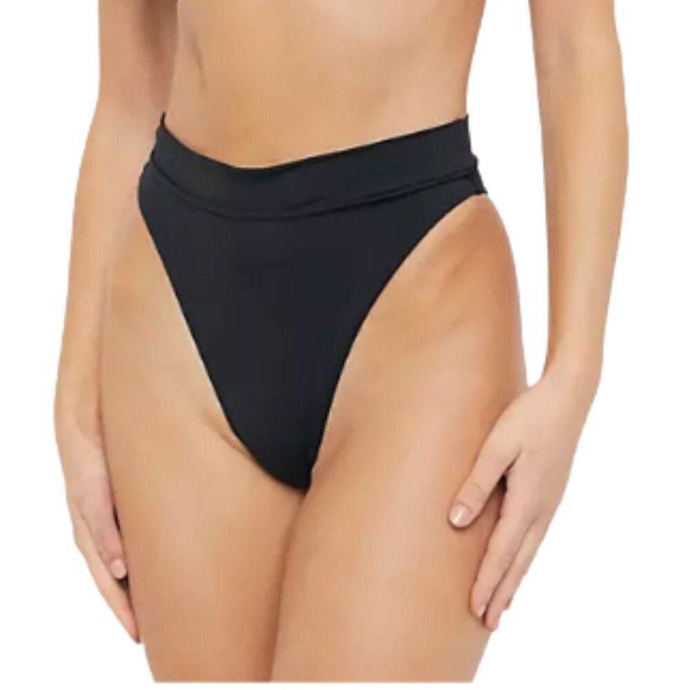 Seafolly High Waisted Bikini Bottoms in Black Sz. 2 NEW